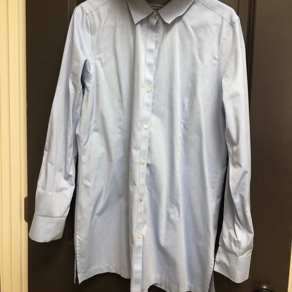 Blue Oxford Tunic Blouse